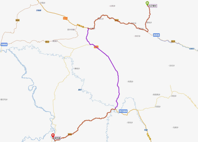 沿着s313省道原路返回到g213国道,一路驶向若尔盖草原,从昨天开始