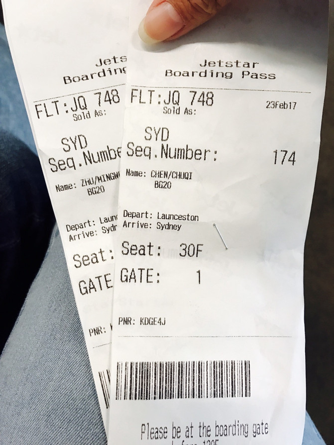 第一次见如此简陋的机票.和超市收据无异.