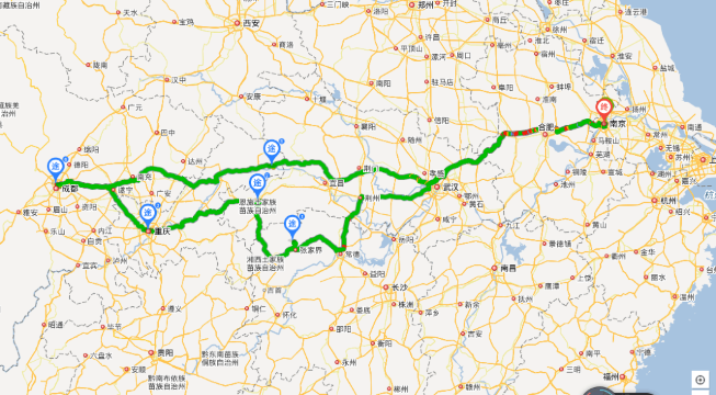 往返3500公里,途经武汉张家界武陵源重庆成都巫山小三峡宜昌