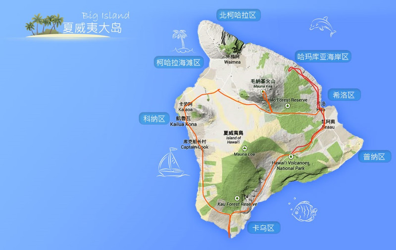 夏威夷,上山,下海!(二)大岛冒险之旅