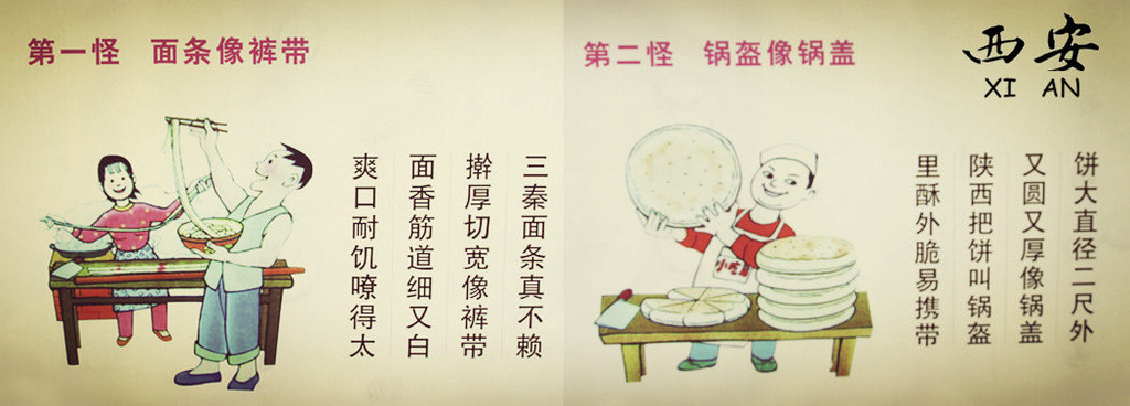 在鼓楼的地铁通道里看到的陕西八大怪,有兴趣的伙伴们可以看一下