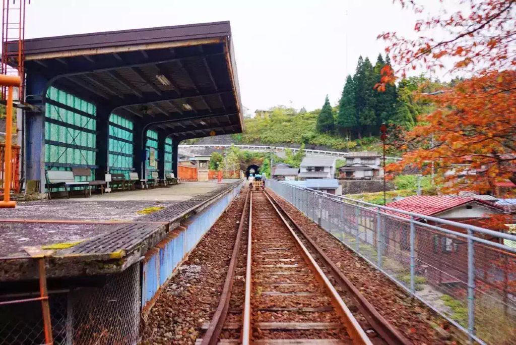 轨道自行车会穿过两个山洞隧道,经过一个废弃的站台.