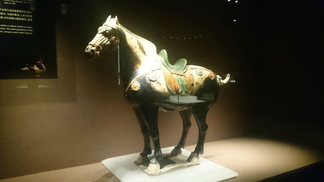 唐代三彩黑釉马 洛阳博物馆