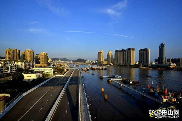 沈家门鲁家峙大桥 渔港晚霞